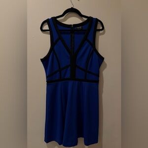 Nicole by Nicole Miller Royal Blue and Black Dress